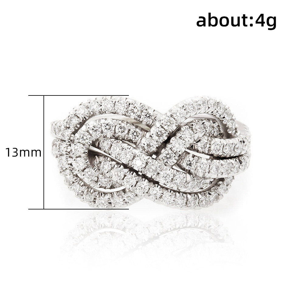 Ring Twist Infinite Shape Crystal Cubic Zirconia Rings Exquisite