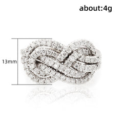 Ring Twist Infinite Shape Crystal Cubic Zirconia Rings Exquisite