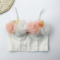 Full Beading  Female Corset Top Camis Tops Nightclub Sexy Short Chest Binder Camisole Women Mujer Push Up Tube Bra Debardeur