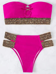 Strapless Bikini Bandeau Swimwear Two Pieces Bathing Suit