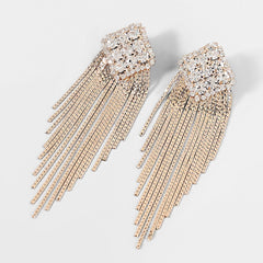 Sparkling Rhinestone Tassel Claw Chain Earrings