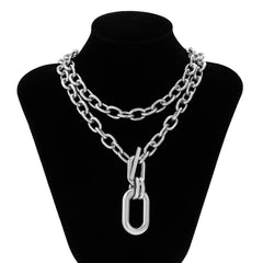 PuRui Punk Chunky Chain Choker Necklace for Women Hip Hop Gold Color Layered Collar Necklace Statement Fashion Jewelry