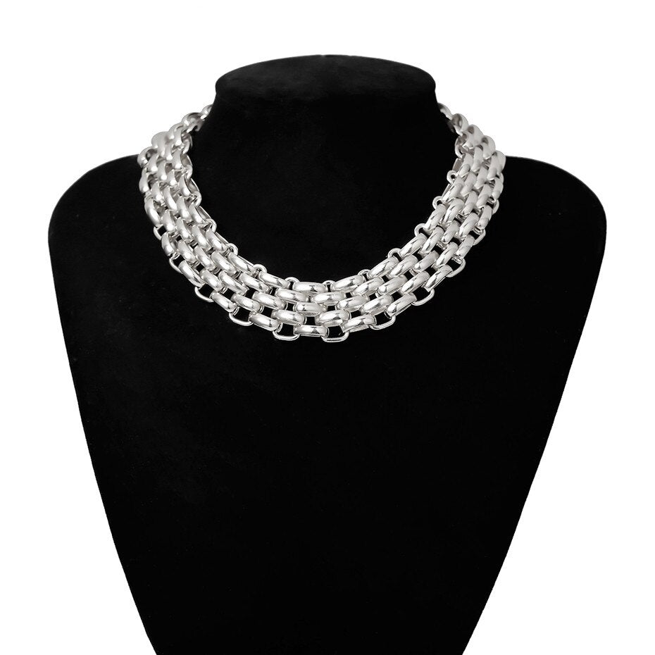 Bold and Chunky: Multi-Layered Gold Choker for Women