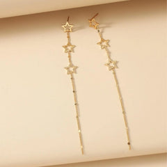 2023 New Fashion Korean Hanging Long Tassel Drop Earrings For Women&#39;s Metal Gold Stars Color Earrings Jewelry Beautiful Gifts