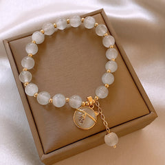 2022 New Design Sense Coin Cat Pendant Opals Beaded Charm Bracelet Fashion Luxury Jewelry For Woman’s Exquisite Accessories