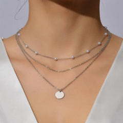 Round Charm Layered Necklace
