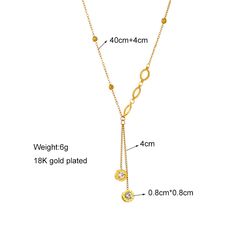 Long Stainless Steel Roman Necklace