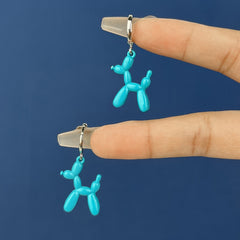 Cute Colorful Enamel Puppy Dog Hoop Earrings