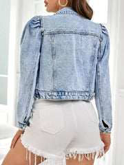 Vintage Bow Lace Up Short Denim Jacket Streetwear