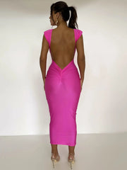 The Sexy Backless Round Neck Sleeveless Maxi Dress