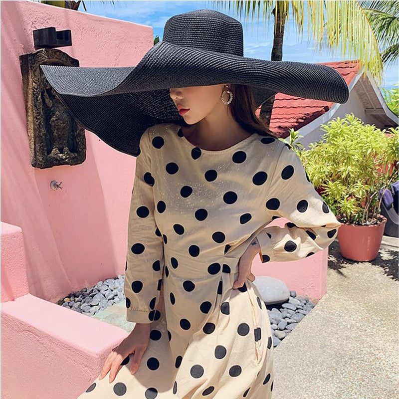 Solene Oversized Wide-Brim Straw Sun Hat