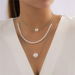 Vintage Baroque Pearl Heart OT Buckle Pendant Necklace