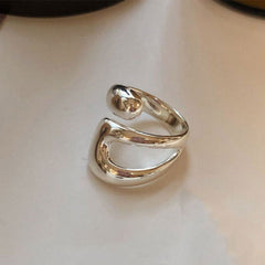 Silver Color Minimalist Irregular Twined Finger Rings