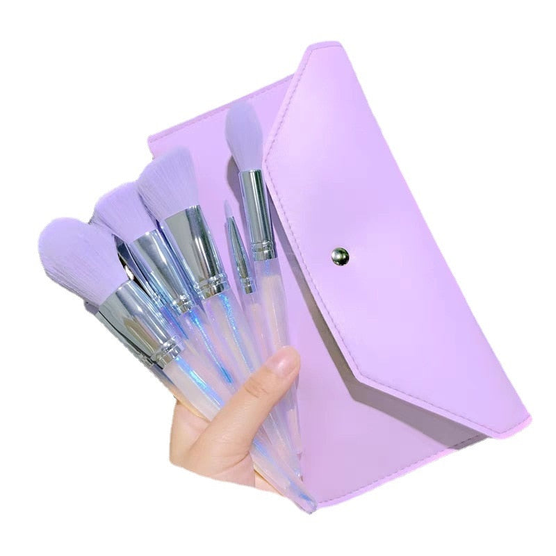 Purple/Crystal Makeup Brushes Set