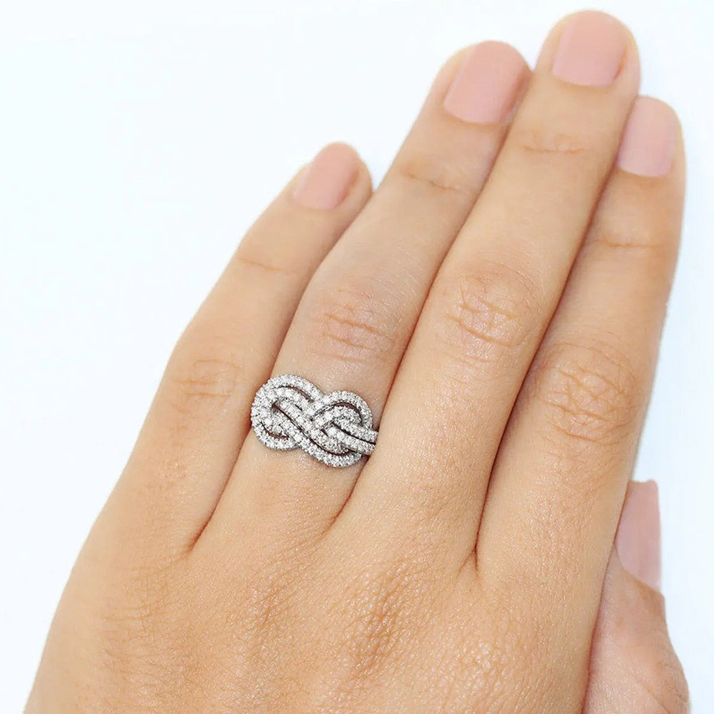 Ring Twist Infinite Shape Crystal Cubic Zirconia Rings Exquisite
