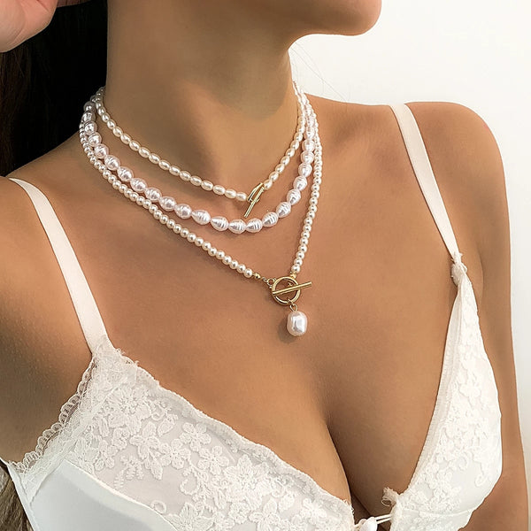 Evangeline Baroque Pearl Heart Necklace Collection