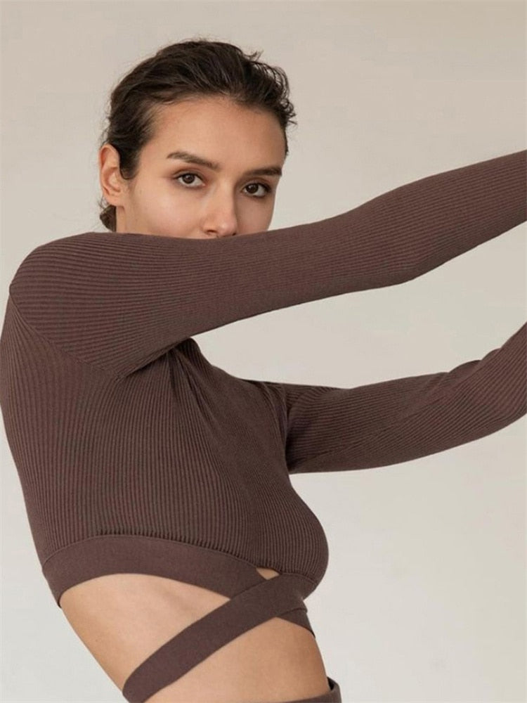 Odette Ribbed Knit Crop Top & Pleated Skirt Collection