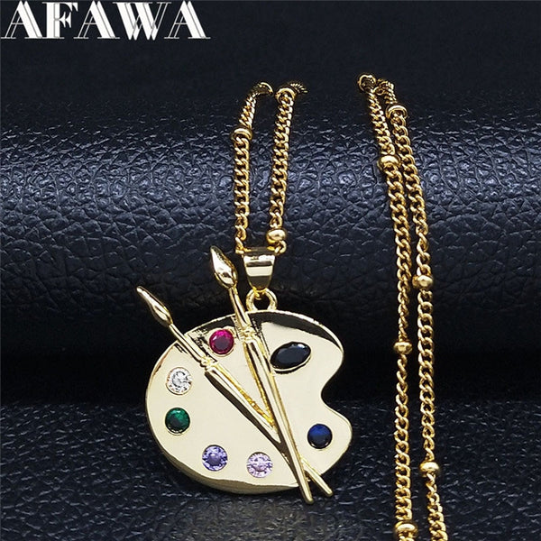 Paloma Artist Palette Zircon Pendant Necklace