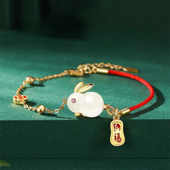 Chinese Style Lovely Rabbit Bracelet For Women Girl Festival High Value Gift Tiger Stone Link Chain Bracelet Jewelry Accessories