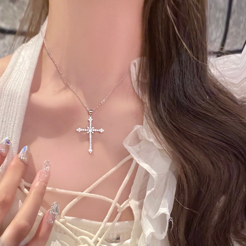 Sophie's Sparkling Cross Pendant Necklace