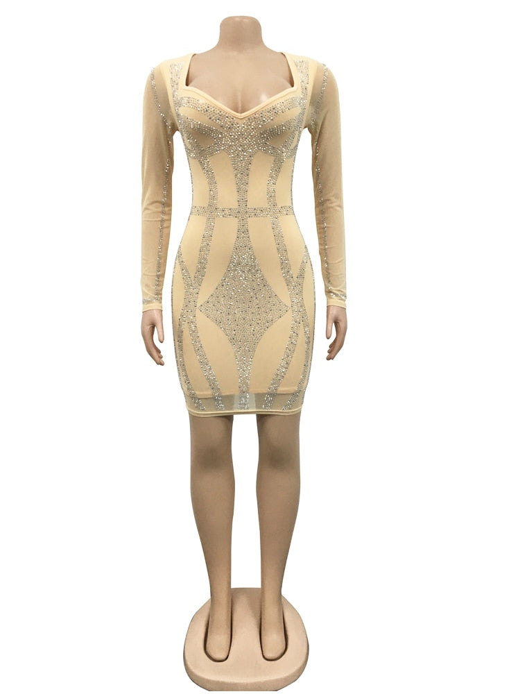 Victoria Midnight Crystal Illusion Dress