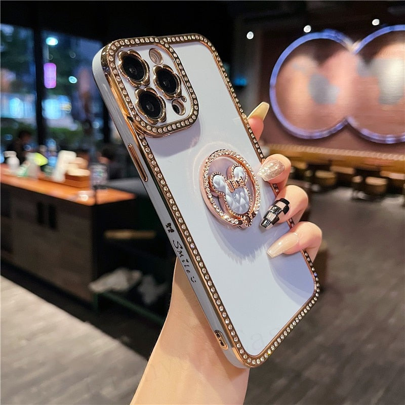Bling 3D Crystal Holder stander Phone Case For iphone