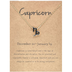 Cardboard Zodiac Sign Pendant Necklace