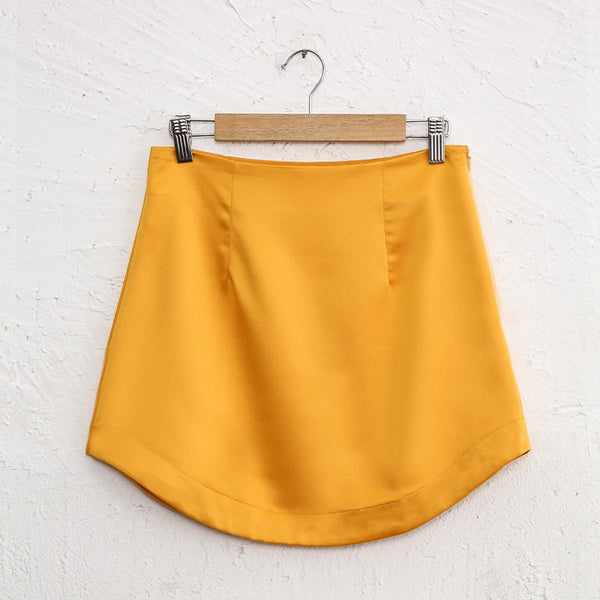 Elara Satin Side-Zip Mini Skirt One-piece