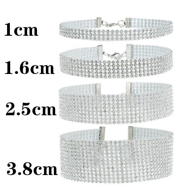Bianca Rhinestone Collar Choker Necklace