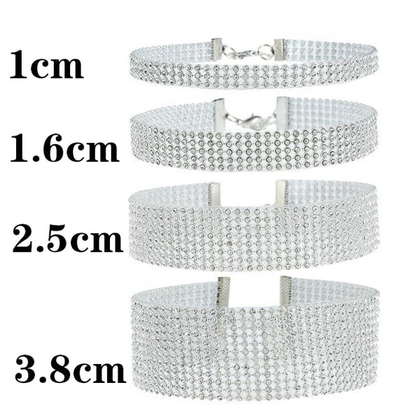 Bianca Rhinestone Collar Choker Necklace