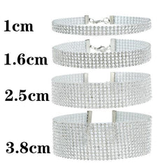Shiny Rhinestone Bundle Neck Collar Necklace