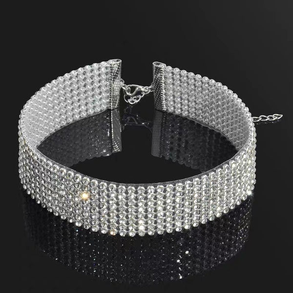 Bianca Rhinestone Collar Choker Necklace