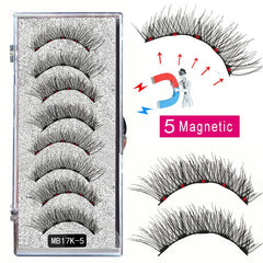 8PCS 5 Magnetic eyelashes with 4 pairs magnets magnetic lashes natural Mink eye lashes with tweezers