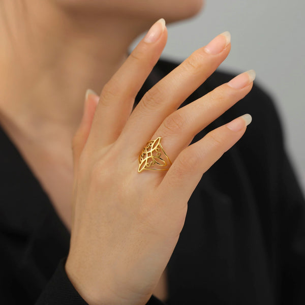 Witch Knot Stainless Steel Ring Wiccan Cross Celtics Knot Women Rings Witchcraft Good Luck Protection Amulet New Year 2023 Gifts