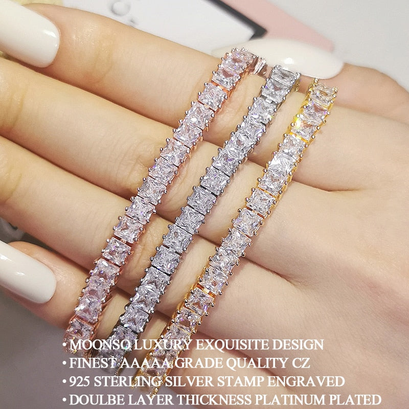 Luxury Princess 3mm 18cm Silver Color Bracelet Bangle