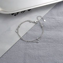 Silver Color Double-layer Sweet Love Bracelets