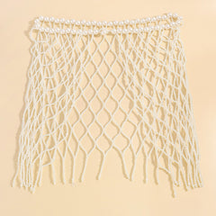 KMVEXO Sexy Pearl Shawl Body Chain Fashion Pearls Beaded Shoulder Necklace for Costume Wedding Dress Party Body Jewelry Gift