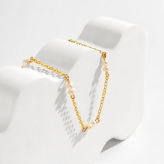 Metal Short Collar Pearl Choker