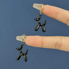 Cute Colorful Enamel Puppy Dog Hoop Earrings