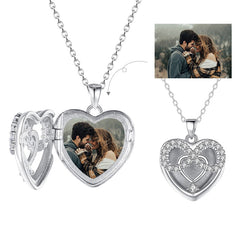 ELESHE 925 Sterling Silver Angel Wing Necklace Pendant for Women Long Chain Necklaces Personalized Custom Photo Heart Jewelry