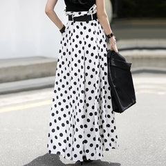 Yeezzi 2022 New Female Female Fashion Simple Original Wide Legs Polka-Dot Pleated Casual Loose Elegant Pants for Women