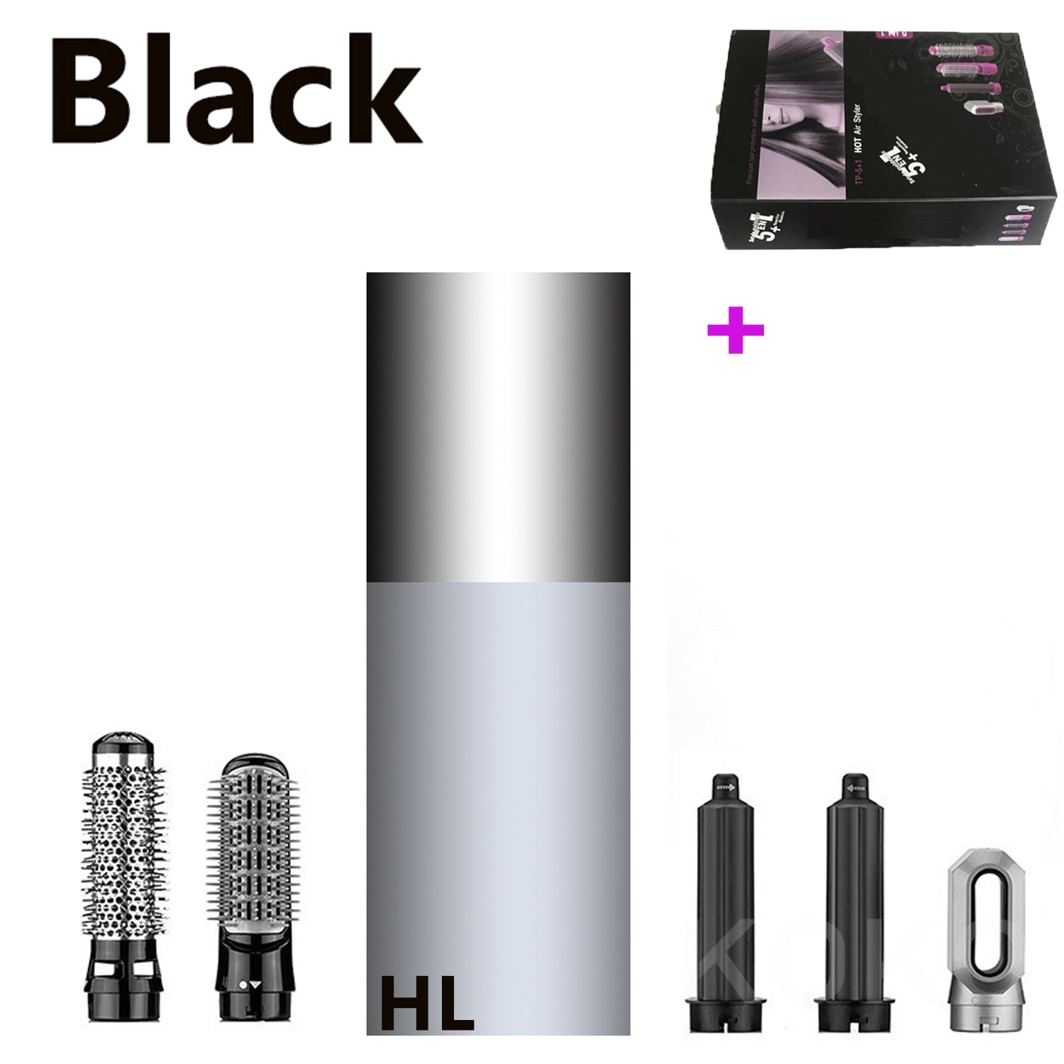 5 in 1 Hair Dryer Heat Comb Hair Curler Professional Iron Hair Straightener Styling Tool Hair Dryer Combination Kit