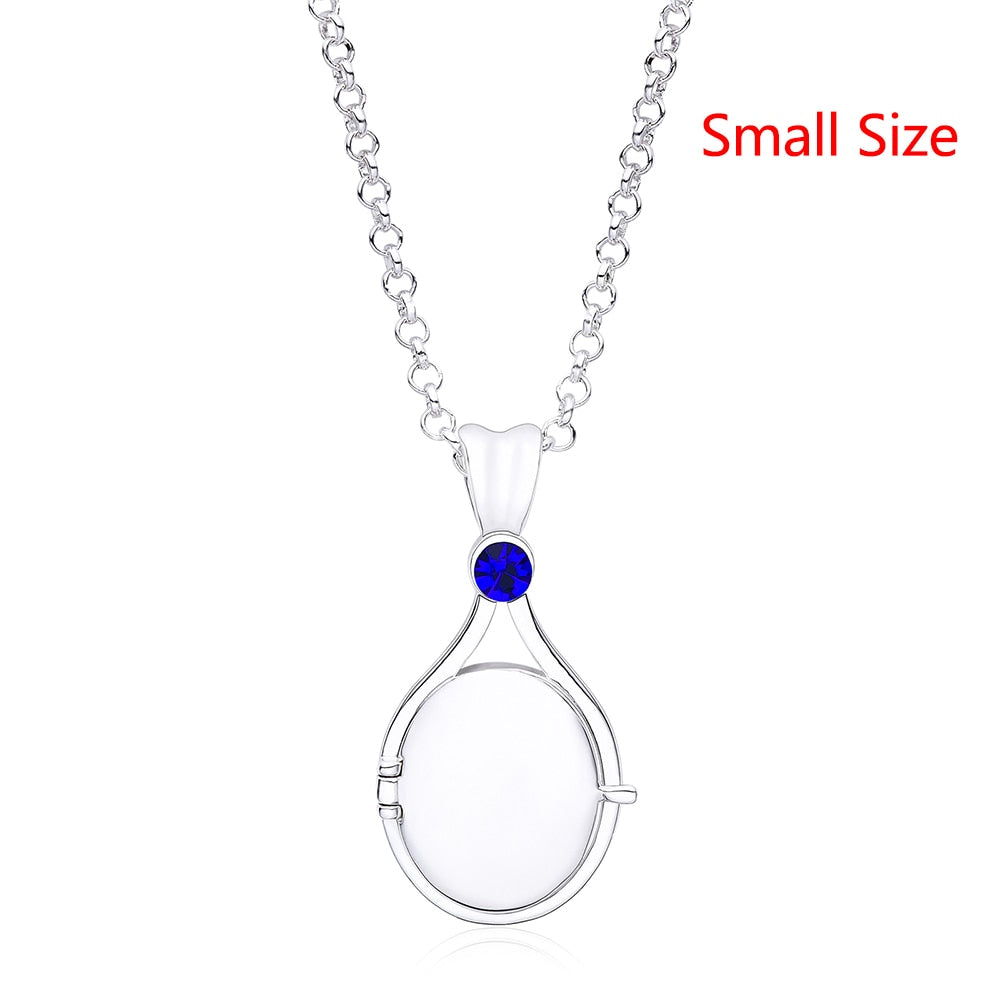H2o Openable Metal Shell Pendant Necklace Silver Color with Crystal Mermaid Tv Movies Jewelry  for Women Girls Cute Necklaces