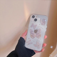 Crystal Butterfly Clear Phone Case For iPhone
