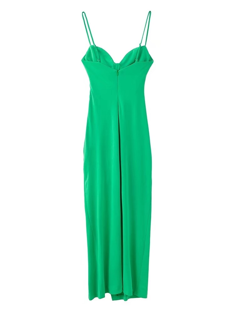 Dresses For Women Party Cowl Neck Sleeveless Spaghetti Strap Summer Midi Dress Ruched Drawstring Front Slit Sexy Bodycon Dress