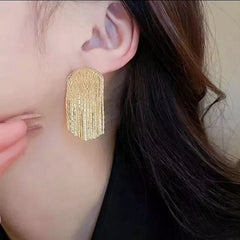 Lucile Gold Color Tassel Earrings