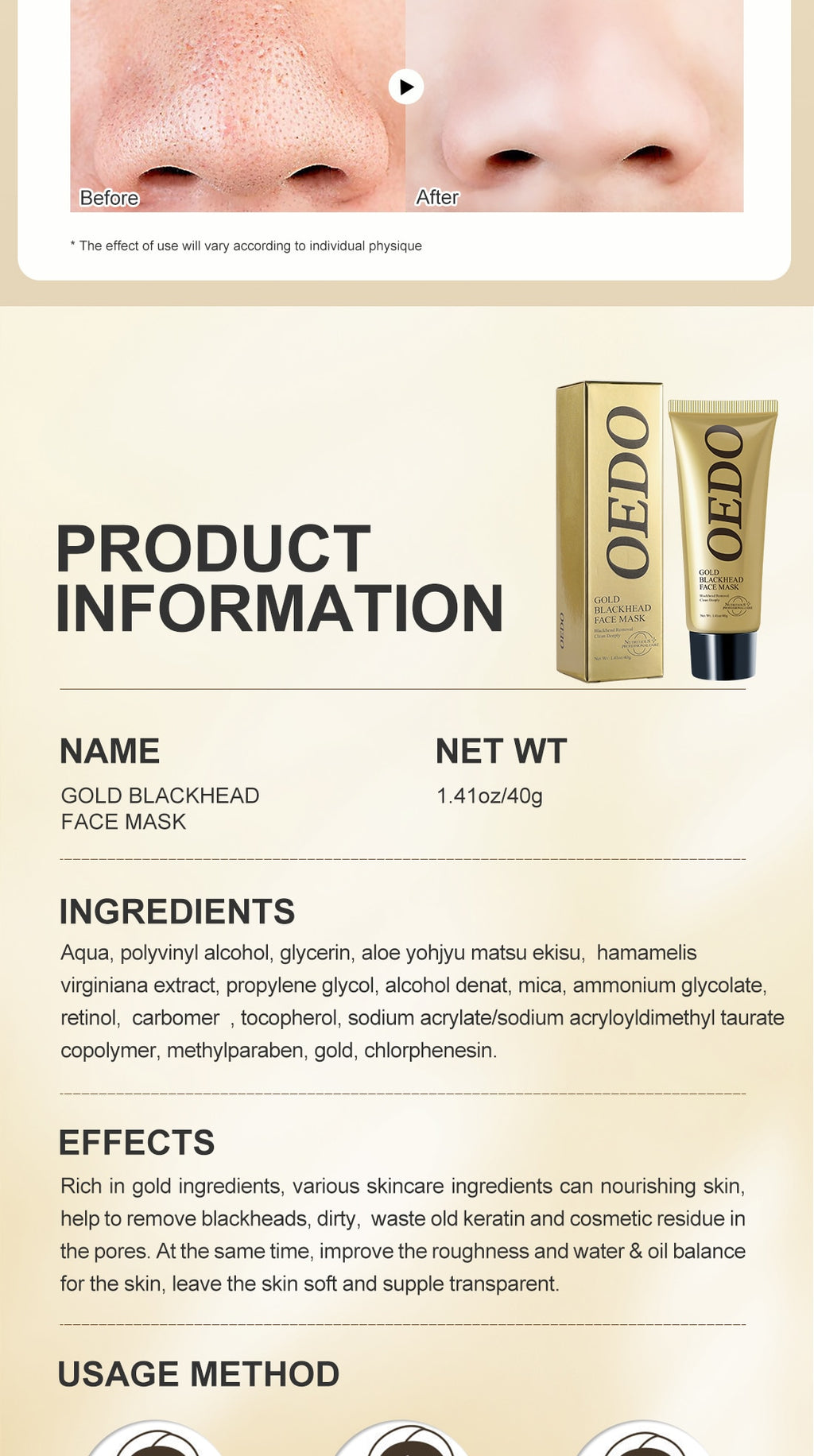 Oria Gold Peel-Off Facial Mask