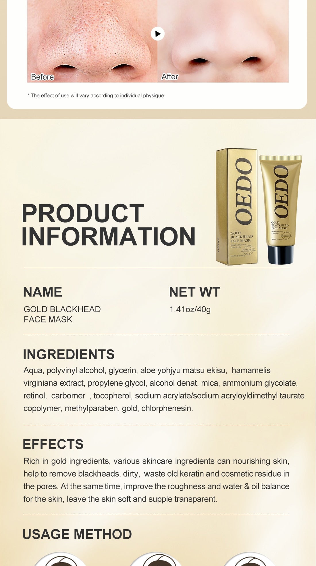 Oria Gold Peel-Off Facial Mask