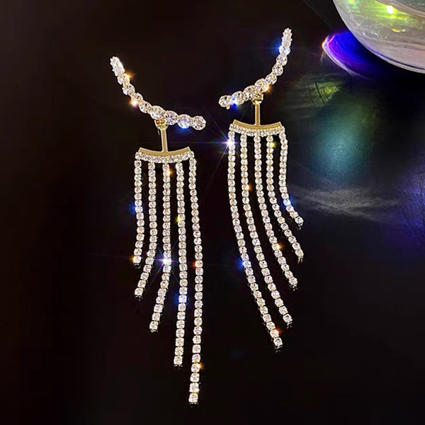 Lucienne Silver Rhinestone Drop Earring Collection