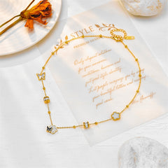 Butterfly Flower Pendant Necklace